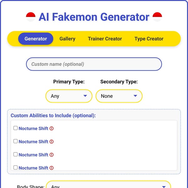 AI Fakemon Generator