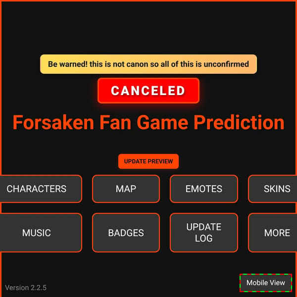 Forsaken fan game prediction.