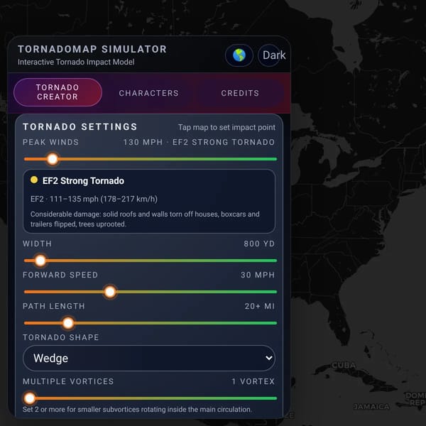 TornadoMap Simulator