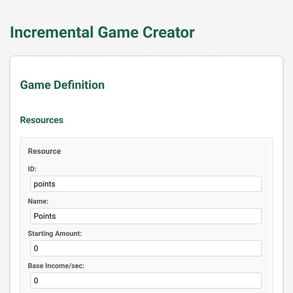 Incremental Game Creator