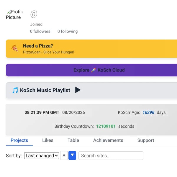 KoSch's Websim Profile