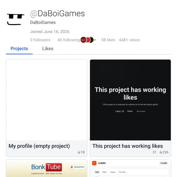 My profile page