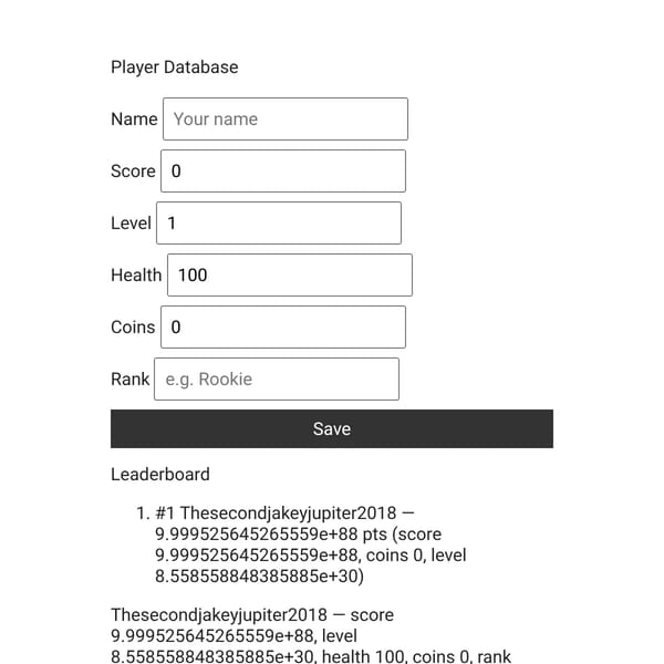 Player database but its I add what you comment group build