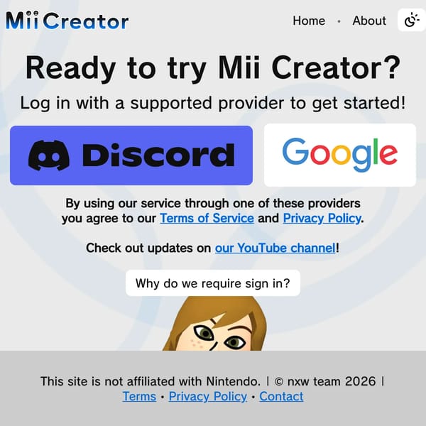 Mii creator embed