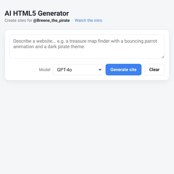 AI HTML5 Generator