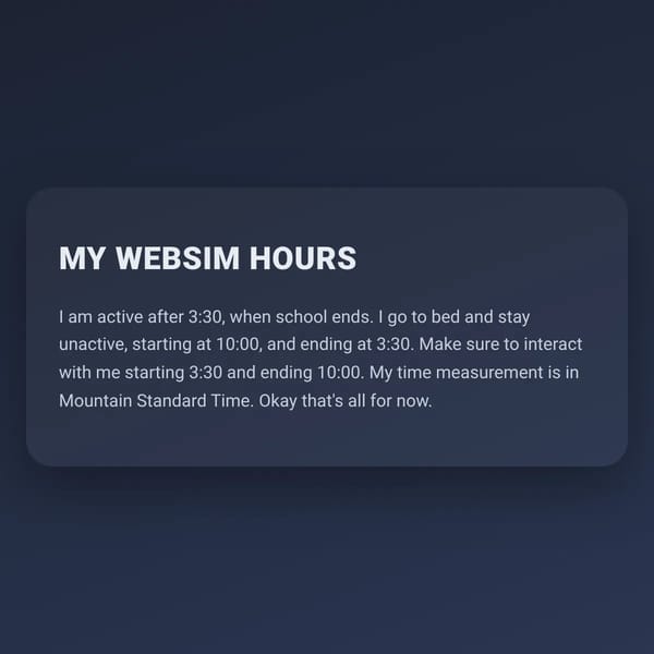 My Websim Hours