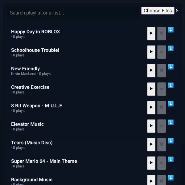 Websim Music Player