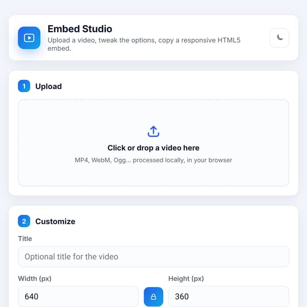 Embed Studio — Upload & Share Responsive Videos