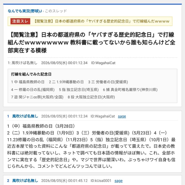 都道府県の記念日