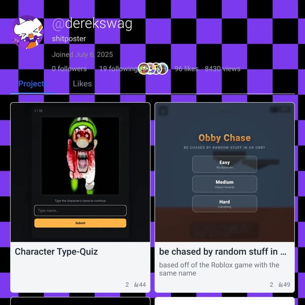User Profile - derekswag