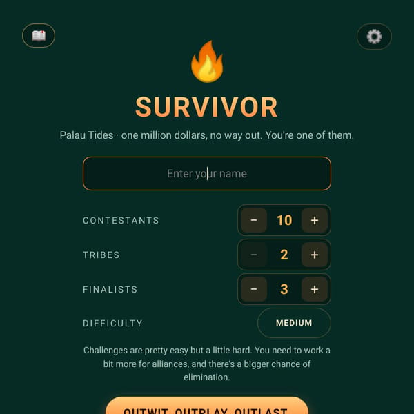 Survivor tides- a survivor simuator