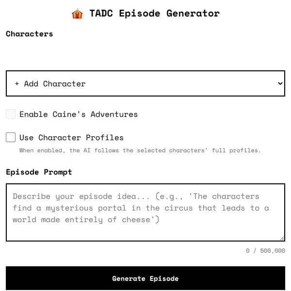 TADC Episode Generator
