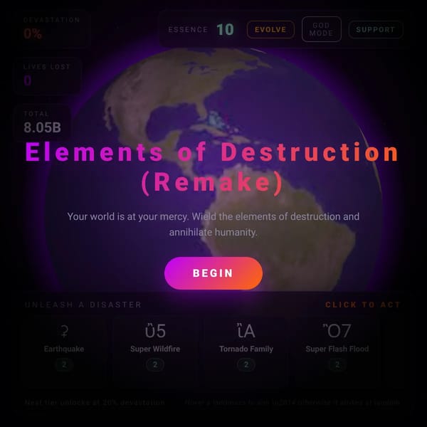 Elements of Destruction Remake (Prototype Websim Version)