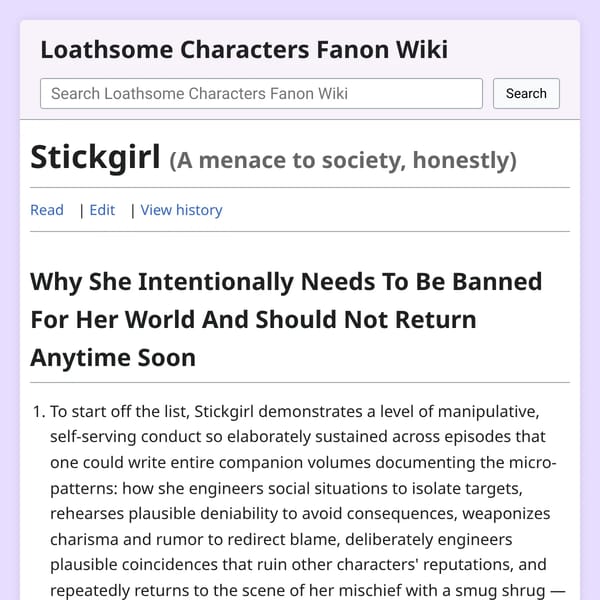 Stickgirl (A menace to society, honestly)