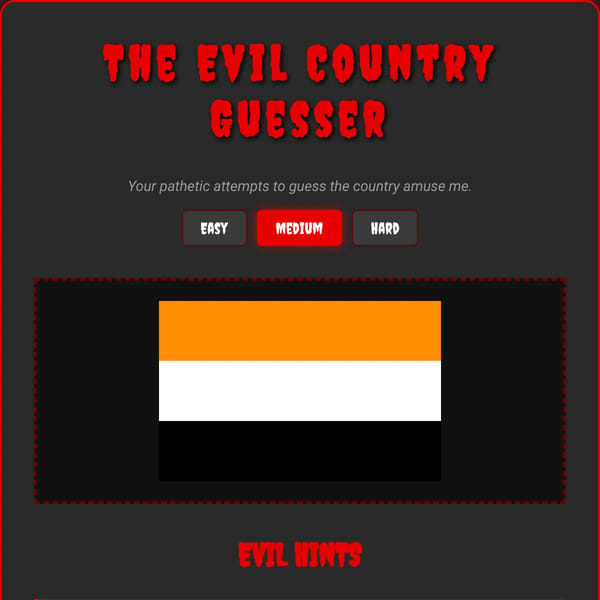 The Evil Country Guesser