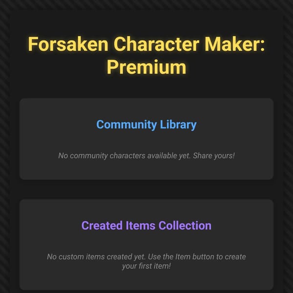 Forsaken Character Maker: Premium