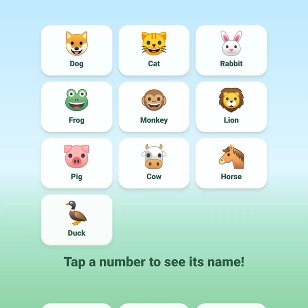 Numbers, animals and sounds