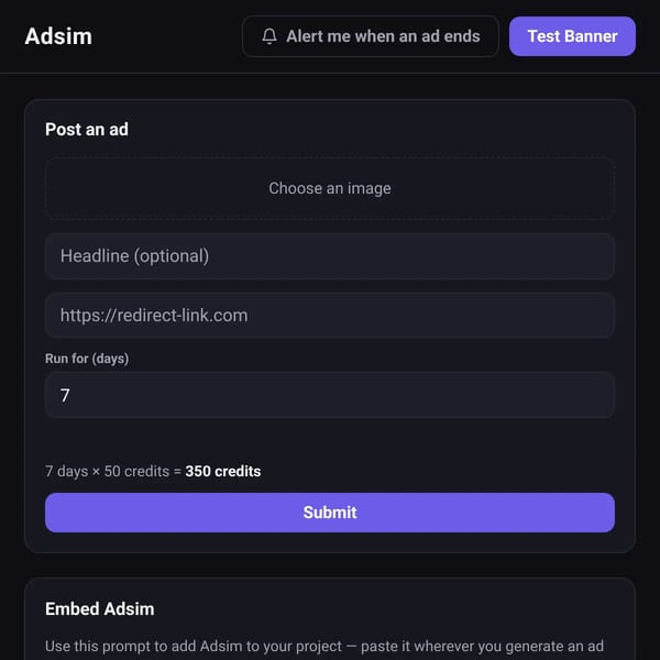 Adsim - Rent ads
