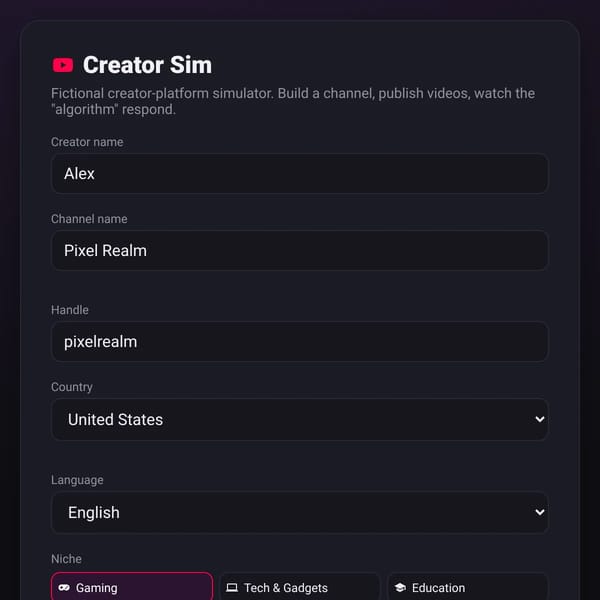 Creator Sim
