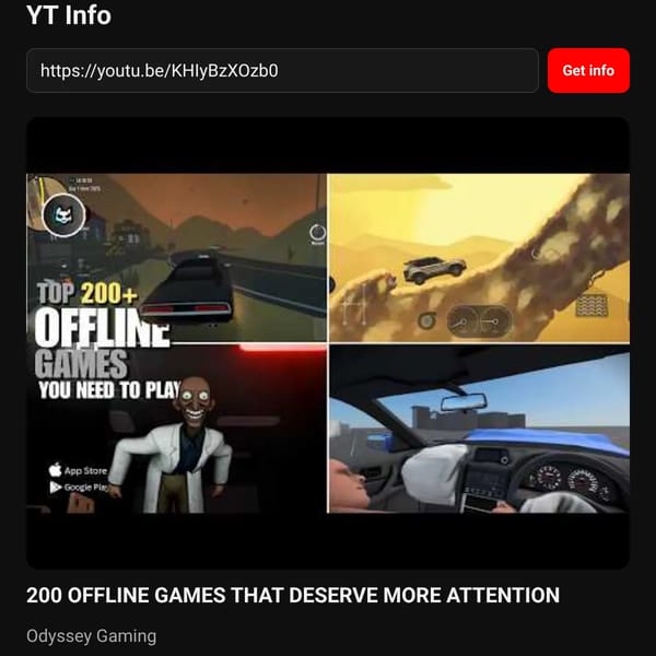 YouTube video info by URL.
