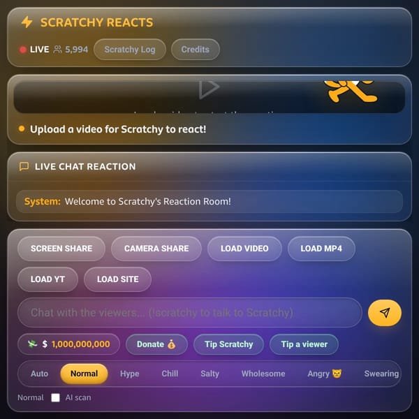Scratchy Reacts Live