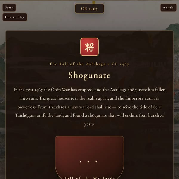Shogunate evolution (same maker with japan emperor simulator. Not original)