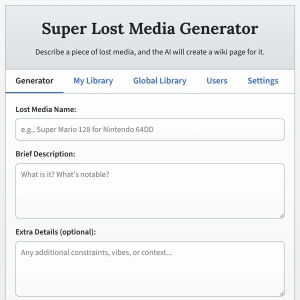 Super Lost Media Generator