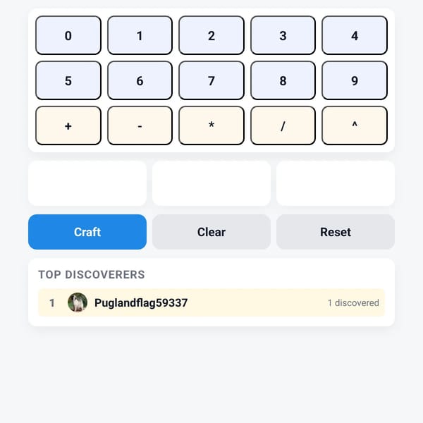 Infinte craft with math