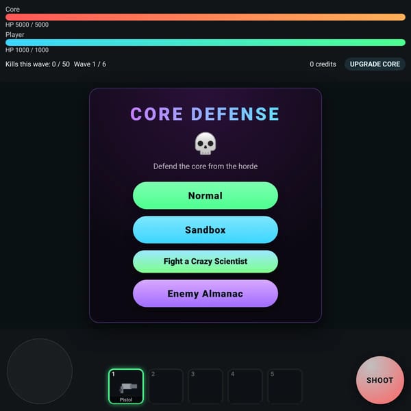 very bad core defense (logged out of my account on accident so play this one)