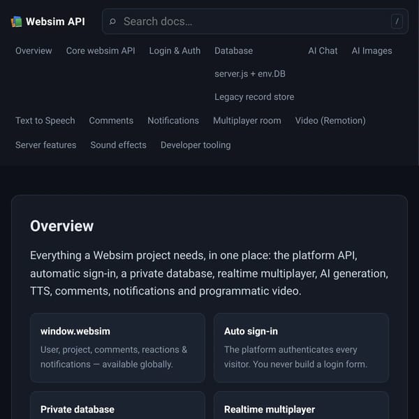 Websim API