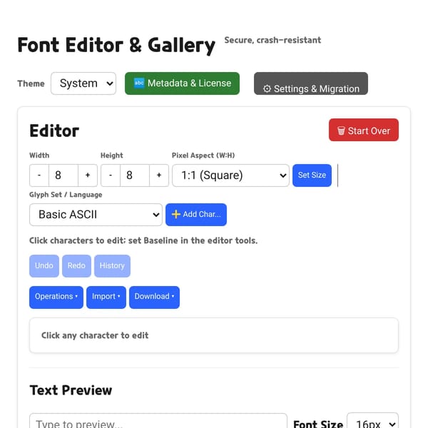 Font Editor & Gallery
