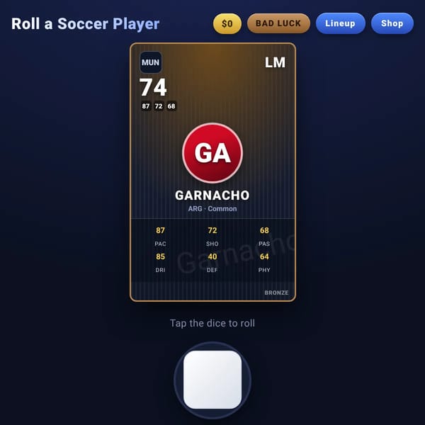 Roll a Soccer