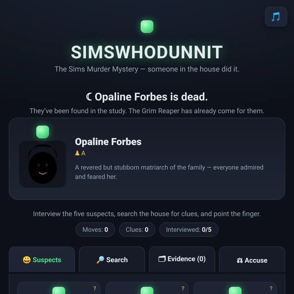 The Sims Murder Mystery