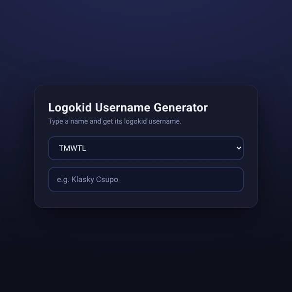 Logokid Username Generator