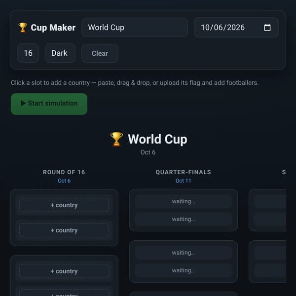 Custom World Cup Simulator