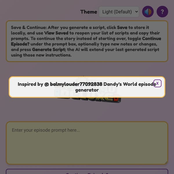 dandy world episode creator mk2