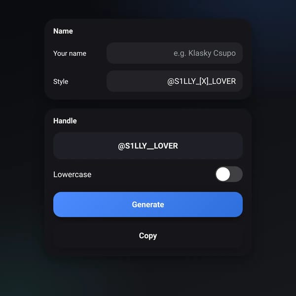 Logokid Handle Generator
