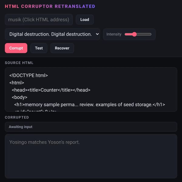 HTML Corruptor: Retranslated