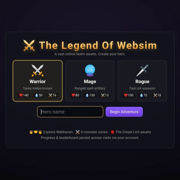 The Legend Of Websim