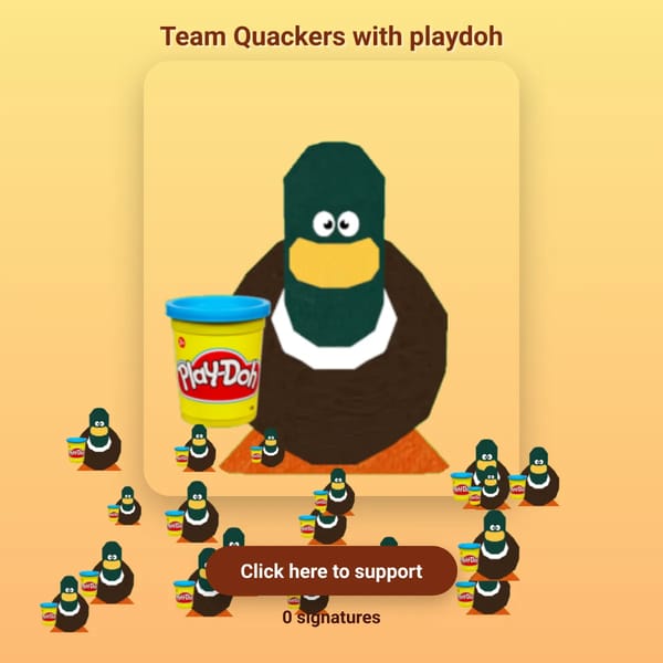 Team Quackers with Playdoh