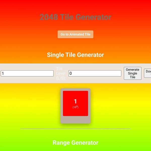 2048 Tile Generator Deluxe