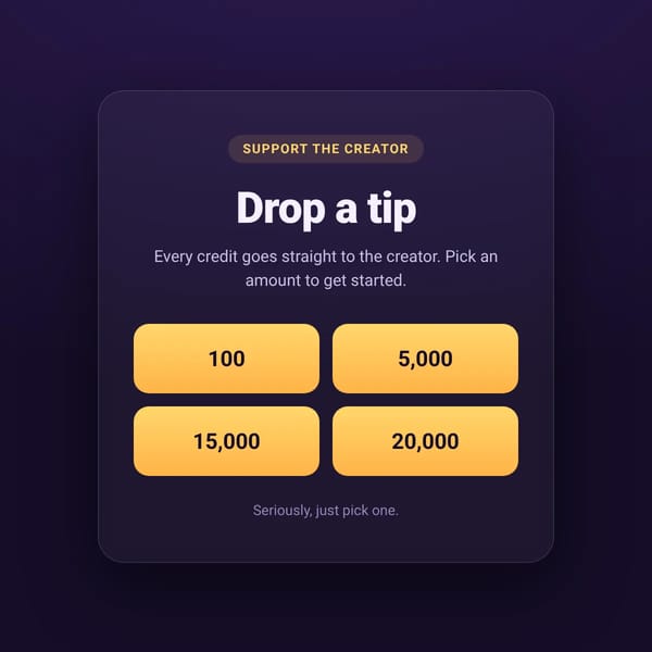 Tip me credits