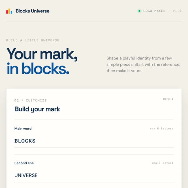Blocks Universe Logo Maker