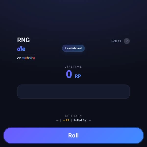 RNGdle : on websim (OG)