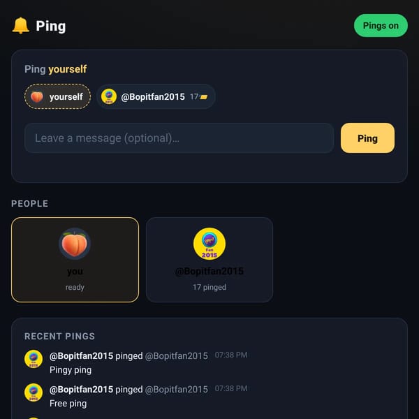 Ping anyone
