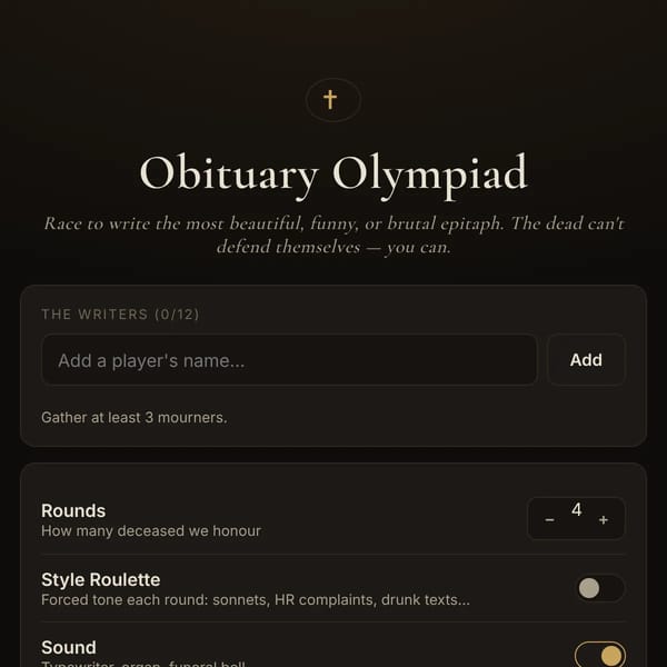 Obituary Olympiad