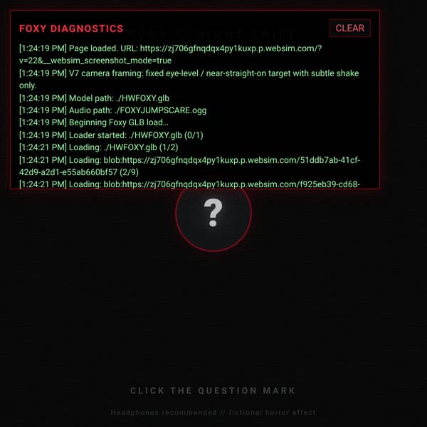 FOXY JUMPSCARE (For 3D animation testing)