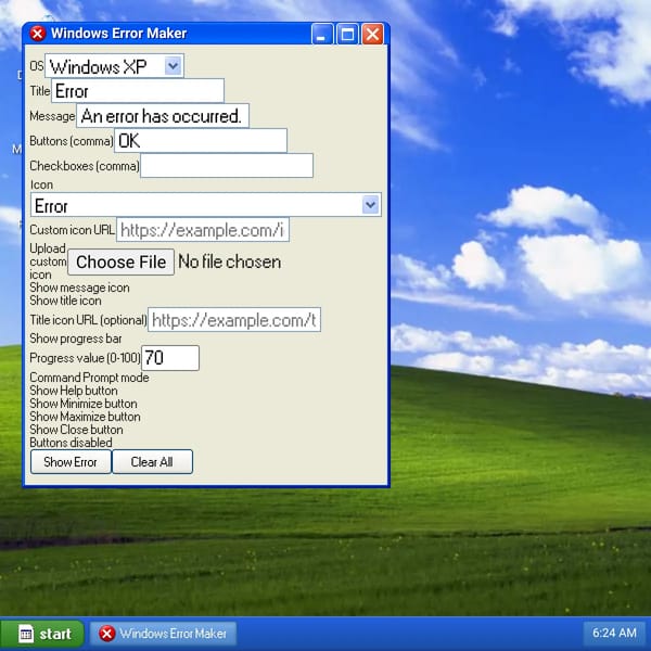 Windows Error Maker