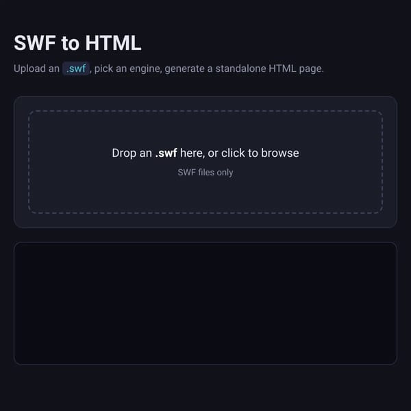 SWF to HTML