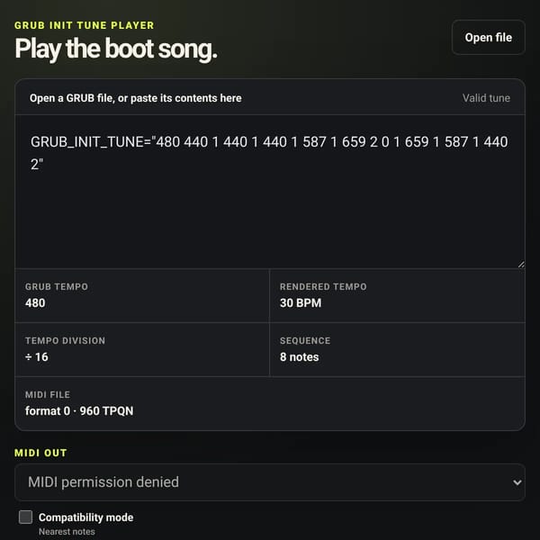 GRUB MIDI